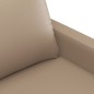 vidaXL 3-tlg. Sofagarnitur mit Kissen Cappuccino-Braun Kunstleder vidaXL 3-tlg. Sofagarnitur mit Kissen Cappuccino-Braun Kunstleder
