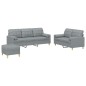 vidaXL 3-tlg. Sofagarnitur mit Kissen Hellgrau Stoff vidaXL 3-tlg. Sofagarnitur mit Kissen Hellgrau Stoff