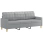 vidaXL 3-tlg. Sofagarnitur mit Kissen Hellgrau Stoff vidaXL 3-tlg. Sofagarnitur mit Kissen Hellgrau Stoff