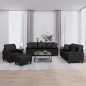 vidaXL 4-tlg. Sofagarnitur mit Kissen Schwarz Kunstleder vidaXL 4-tlg. Sofagarnitur mit Kissen Schwarz Kunstleder