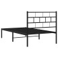 vidaXL Bettgestell mit Kopfteil Metall Schwarz 75x190 cm vidaXL Bettgestell mit Kopfteil Metall Schwarz 75x190 cm