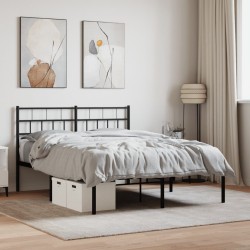 vidaXL Bettgestell mit Kopfteil Metall Schwarz 120x190 cm