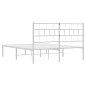 vidaXL Bettgestell mit Kopfteil Metall Weiß 120x190 cm vidaXL Bettgestell mit Kopfteil Metall Weiß 120x190 cm