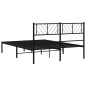 vidaXL Bettgestell mit Kopfteil Metall Schwarz 160x200 cm vidaXL Bettgestell mit Kopfteil Metall Schwarz 160x200 cm
