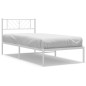 vidaXL Bettgestell mit Kopfteil Metall Weiß 80x200 cm vidaXL Bettgestell mit Kopfteil Metall Weiß 80x200 cm