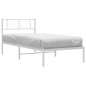 vidaXL Bettgestell mit Kopfteil Metall Weiß 80x200 cm vidaXL Bettgestell mit Kopfteil Metall Weiß 80x200 cm