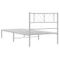 vidaXL Bettgestell mit Kopfteil Metall Weiß 80x200 cm vidaXL Bettgestell mit Kopfteil Metall Weiß 80x200 cm