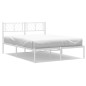 vidaXL Bettgestell mit Kopfteil Metall Weiß 120x190 cm vidaXL Bettgestell mit Kopfteil Metall Weiß 120x190 cm