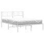 vidaXL Bettgestell mit Kopfteil Metall Weiß 135x190 cm vidaXL Bettgestell mit Kopfteil Metall Weiß 135x190 cm