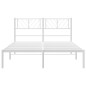 vidaXL Bettgestell mit Kopfteil Metall Weiß 135x190 cm vidaXL Bettgestell mit Kopfteil Metall Weiß 135x190 cm