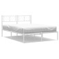 vidaXL Bettgestell mit Kopfteil Metall Weiß 160x200 cm vidaXL Bettgestell mit Kopfteil Metall Weiß 160x200 cm