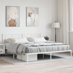 vidaXL Bettgestell mit Kopfteil Metall Weiß 183x213 cm