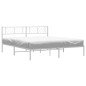 vidaXL Bettgestell mit Kopfteil Metall Weiß 183x213 cm vidaXL Bettgestell mit Kopfteil Metall Weiß 183x213 cm