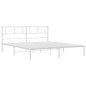 vidaXL Bettgestell mit Kopfteil Metall Weiß 183x213 cm vidaXL Bettgestell mit Kopfteil Metall Weiß 183x213 cm