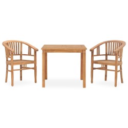 vidaXL 3-tlg. Garten-Essgruppe Teak Massivholz 