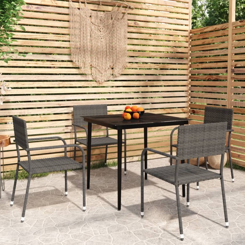 vidaXL 5-tlg. Garten-Essgruppe Grau vidaXL 5-tlg. Garten-Essgruppe Grau