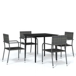 vidaXL 5-tlg. Garten-Essgruppe Grau