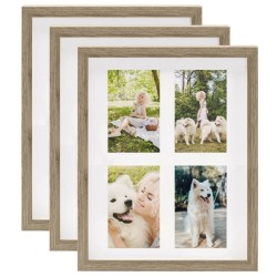 vidaXL 3D-Box-Bilderrahmen 3 Stk. Natur 28x35 cm für 4x(10x15 cm) Bild