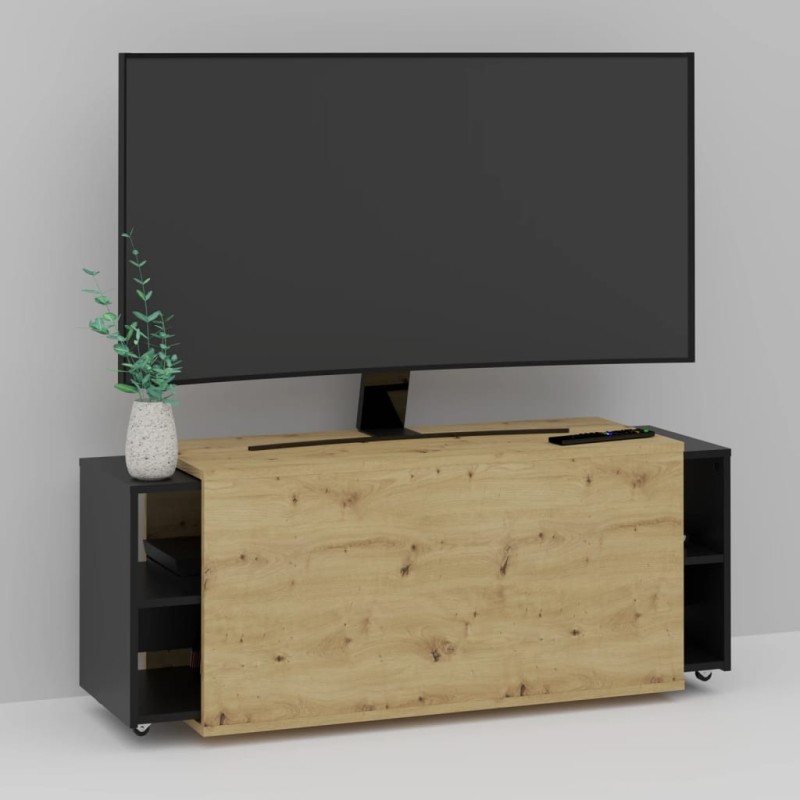FMD TV-Schrank 194,5x39,9x49,2 cm Artisan-Eiche und Schwarz FMD TV-Schrank 194,5x39,9x49,2 cm Artisan-Eiche und Schwarz