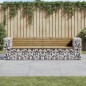 vidaXL Gartenbank aus Gabionen 244x71x65,5 cm Kiefernholz Imprägniert vidaXL Gartenbank aus Gabionen 244x71x65,5 cm Kiefernholz Imprägniert