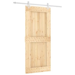 vidaXL Schiebetür mit Beschlag 90x210 cm Massivholz Kiefer