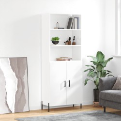 vidaXL Highboard Hochglanz-Weiß 69,5x34x180 cm Holzwerkstoff