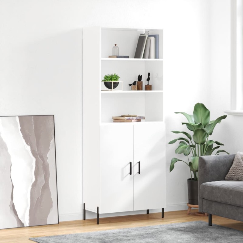 vidaXL Highboard Hochglanz-Weiß 69,5x34x180 cm Holzwerkstoff vidaXL Highboard Hochglanz-Weiß 69,5x34x180 cm Holzwerkstoff