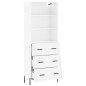 vidaXL Highboard Hochglanz-Weiß 69,5x34x180 cm Holzwerkstoff vidaXL Highboard Hochglanz-Weiß 69,5x34x180 cm Holzwerkstoff