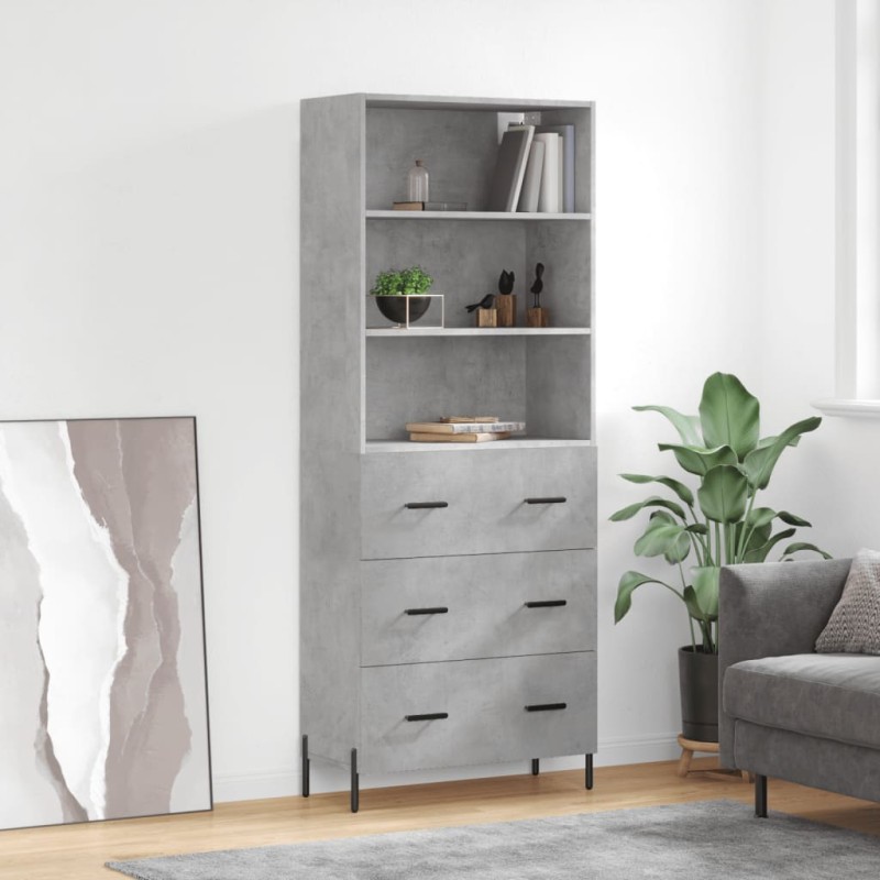 vidaXL Highboard Betongrau 69,5x34x180 cm Holzwerkstoff vidaXL Highboard Betongrau 69,5x34x180 cm Holzwerkstoff