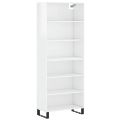 vidaXL Highboard Hochglanz-Weiß 69,5x32,5x180 cm Holzwerkstoff