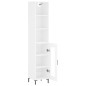 vidaXL Highboard Hochglanz-Weiß 34,5x34x180 cm Holzwerkstoff vidaXL Highboard Hochglanz-Weiß 34,5x34x180 cm Holzwerkstoff