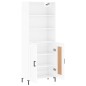 vidaXL Highboard Hochglanz-Weiß 69,5x34x180 cm Holzwerkstoff vidaXL Highboard Hochglanz-Weiß 69,5x34x180 cm Holzwerkstoff