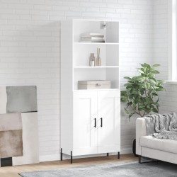 vidaXL Highboard Hochglanz-Weiß 69,5x34x180 cm Holzwerkstoff