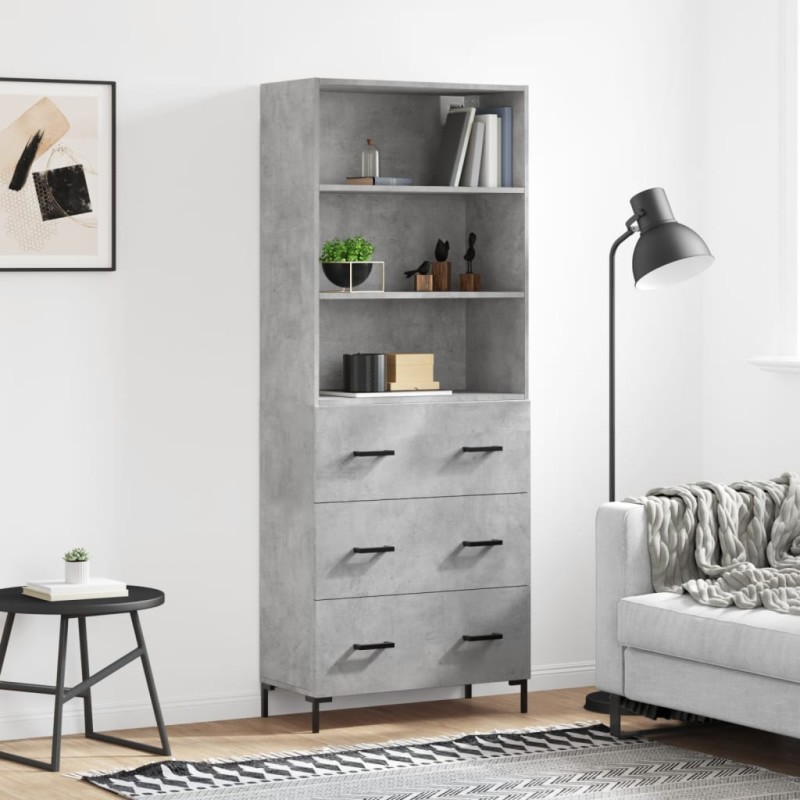 vidaXL Highboard Betongrau 69,5x34x180 cm Holzwerkstoff vidaXL Highboard Betongrau 69,5x34x180 cm Holzwerkstoff