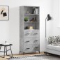 vidaXL Highboard Betongrau 69,5x34x180 cm Holzwerkstoff vidaXL Highboard Betongrau 69,5x34x180 cm Holzwerkstoff