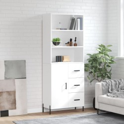 vidaXL Highboard Hochglanz-Weiß 69,5x34x180 cm Holzwerkstoff