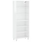 vidaXL Highboard Hochglanz-Weiß 69,5x32,5x180 cm Holzwerkstoff vidaXL Highboard Hochglanz-Weiß 69,5x32,5x180 cm Holzwerkstoff