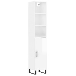 vidaXL Highboard Hochglanz-Weiß 34,5x34x180 cm Holzwerkstoff