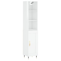 vidaXL Highboard Hochglanz-Weiß 34,5x34x180 cm Holzwerkstoff