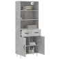 vidaXL Highboard Betongrau 69,5x34x180 cm Holzwerkstoff vidaXL Highboard Betongrau 69,5x34x180 cm Holzwerkstoff