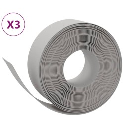 vidaXL Rasenkanten 3 Stk. Grau 10 m 20 cm Polyethylen