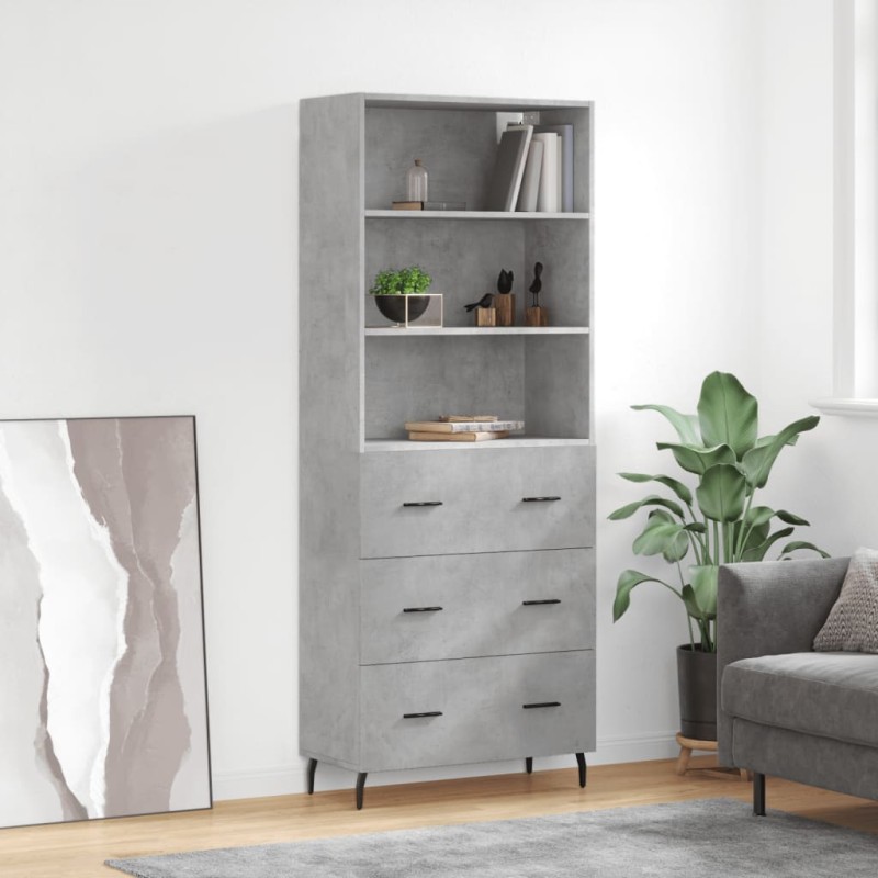 vidaXL Highboard Betongrau 69,5x34x180 cm Holzwerkstoff vidaXL Highboard Betongrau 69,5x34x180 cm Holzwerkstoff
