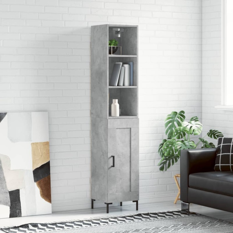 vidaXL Highboard Betongrau 34,5x34x180 cm Holzwerkstoff vidaXL Highboard Betongrau 34,5x34x180 cm Holzwerkstoff