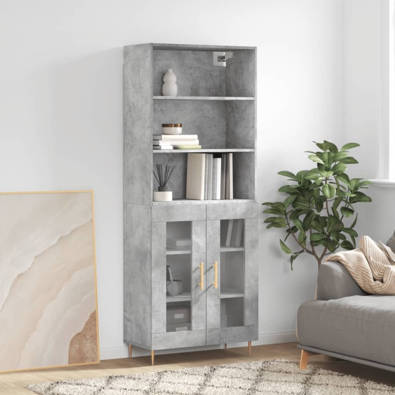 vidaXL Highboard Betongrau 69,5x34x180 cm Holzwerkstoff vidaXL Highboard Betongrau 69,5x34x180 cm Holzwerkstoff