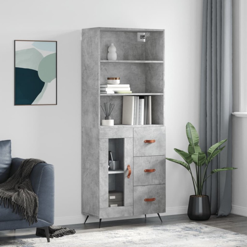vidaXL Highboard Betongrau 69,5x34x180 cm Holzwerkstoff vidaXL Highboard Betongrau 69,5x34x180 cm Holzwerkstoff