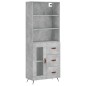 vidaXL Highboard Betongrau 69,5x34x180 cm Holzwerkstoff vidaXL Highboard Betongrau 69,5x34x180 cm Holzwerkstoff