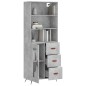 vidaXL Highboard Betongrau 69,5x34x180 cm Holzwerkstoff vidaXL Highboard Betongrau 69,5x34x180 cm Holzwerkstoff