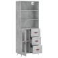 vidaXL Highboard Betongrau 69,5x34x180 cm Holzwerkstoff vidaXL Highboard Betongrau 69,5x34x180 cm Holzwerkstoff