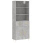 vidaXL Highboard Betongrau 69,5x34x180 cm Holzwerkstoff vidaXL Highboard Betongrau 69,5x34x180 cm Holzwerkstoff