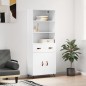vidaXL Highboard Hochglanz-Weiß 69,5x34x180 cm Holzwerkstoff vidaXL Highboard Hochglanz-Weiß 69,5x34x180 cm Holzwerkstoff